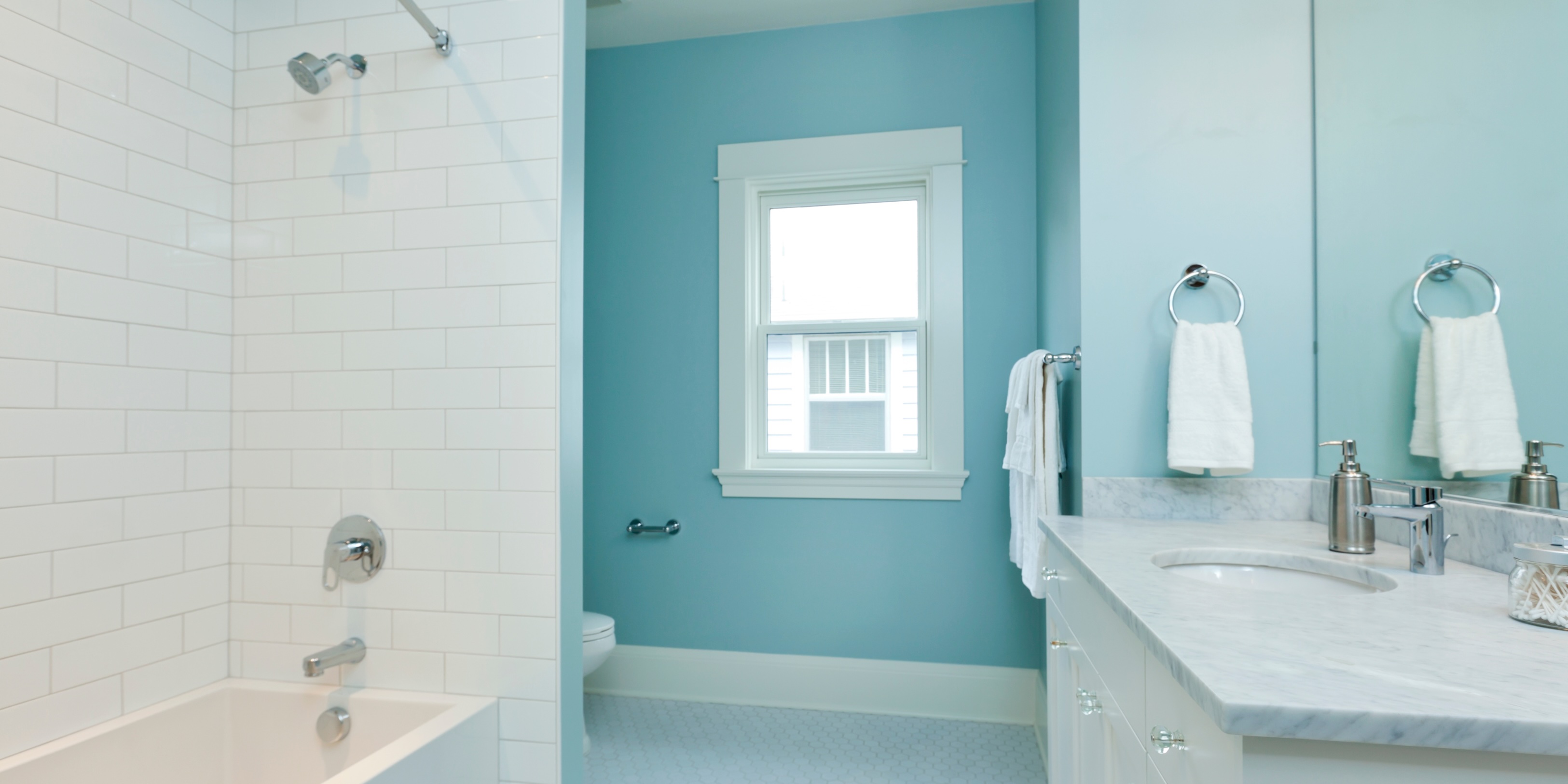 Modern and refreshing bathroom painted with ECOS Paints